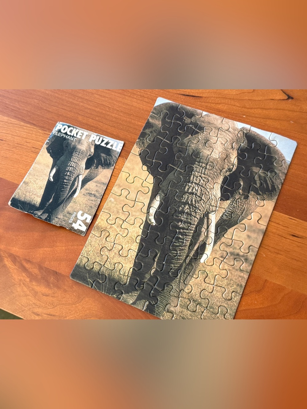 Elephant pocket puzzle, 54 piece puzzle, 54 pcs